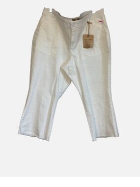 Democracy Woman " Ab" Technology Raw Hem Cropped Wide Leg Jeans Plus Size: 22W
